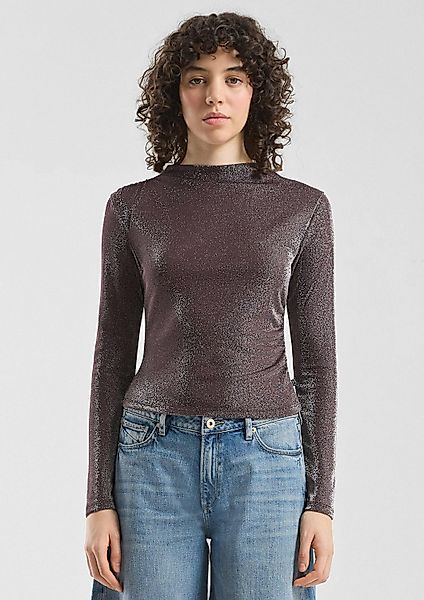 QS Langarmshirt T-Shirt Glitzershirt günstig online kaufen