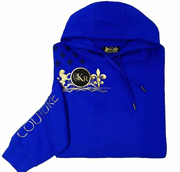 KR-Industries Hoodie Blue exklusiver Designerpullover, mit goldenen Applika günstig online kaufen