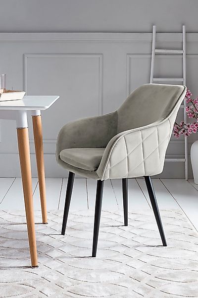 SalesFever Armlehnstuhl "Komfortabler Esszimmerstuhl mit Stil" () Samtvelou günstig online kaufen