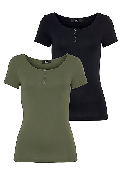 H.I.S T-Shirt (Set, 2-tlg) Kurzarm, unifarben, günstig online kaufen