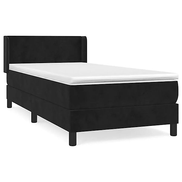 vidaXL Boxspringbett mit Matratze Schwarz 80x200 cm Samt1537181 günstig online kaufen