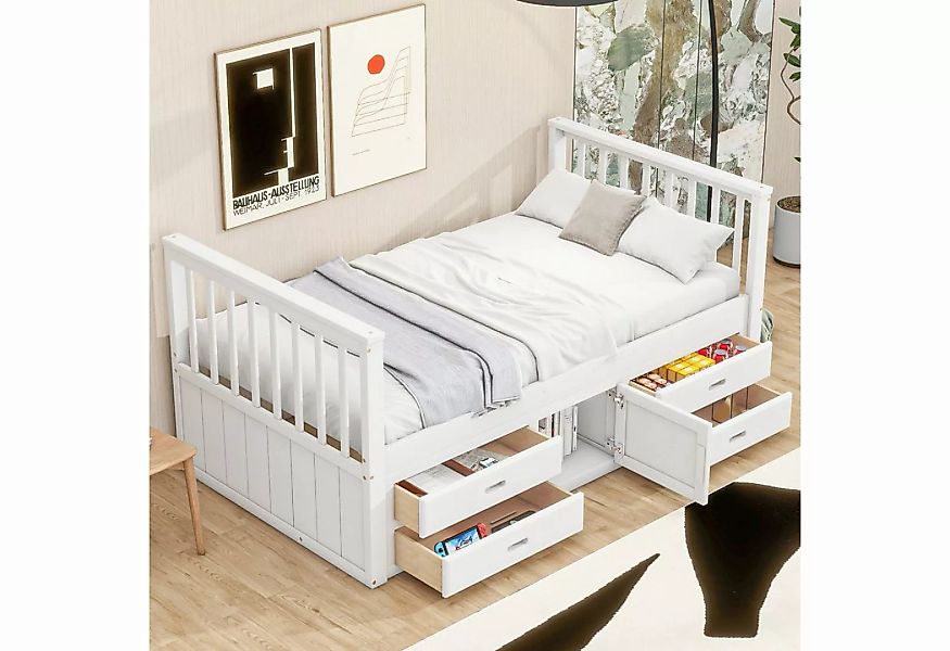 REDOM Kinderbett Holzbett mit Schubladen (mit Stauschrank 90x200cm), ohne M günstig online kaufen