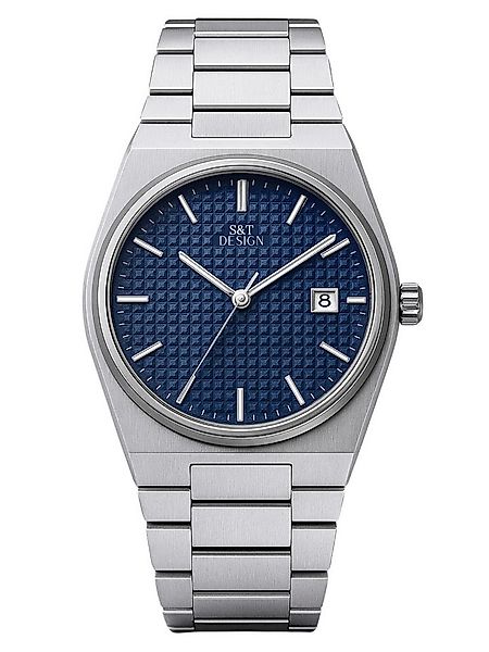 S&T Design Quarzuhr Herrenuhr Edelstahl Armbanduhr Herren Uhr Datum Silber, günstig online kaufen