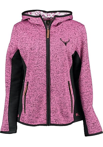OS Trachten Strickfleecejacke Zumgu Outdoorjacke mit Kapuze mit Kontrastfut günstig online kaufen