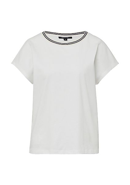 comma Kurzarmshirt T-Shirt Baumwoll-T-Shirt mit überschnittenen günstig online kaufen