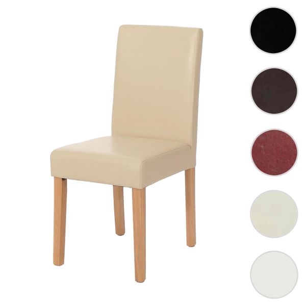 MCW Esszimmerstuhl Littau Creme Helle Beine Leder günstig online kaufen