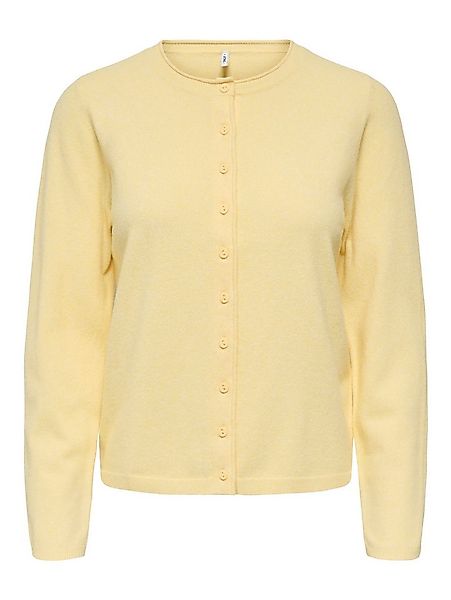 ONLY Strickjacke ONLLOYAL LIFE LS O-NECK BUT CAR KNT NOOS gerippte Ärmelbün günstig online kaufen