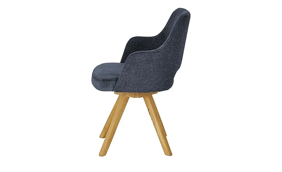 Woodford Armlehnstuhl mit Massivholzgestell Moreda ¦ blau ¦ Maße (cm): B: 5 günstig online kaufen