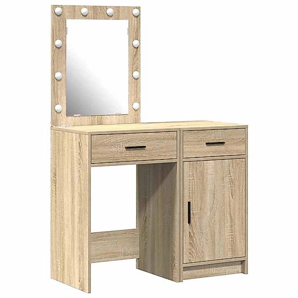 vidaXL Schminktisch mit Tür 2-Tlg Braun 50 x 41 x 135 cm Holzwerkstoff 3334 günstig online kaufen
