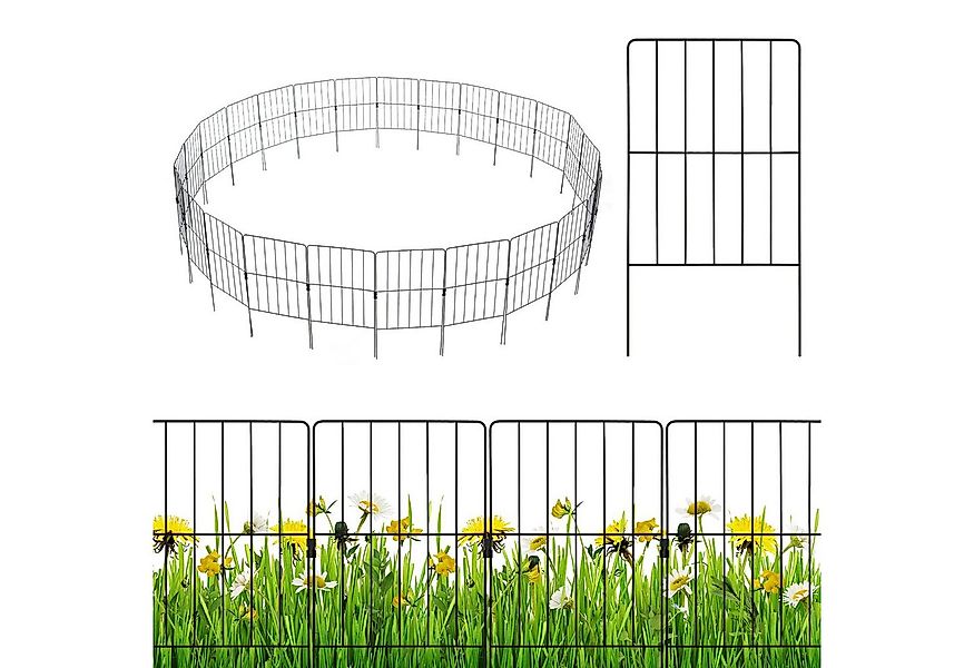 COSTWAY Gartenzaun, 25 St. Beetzaun, Absperrzaun, aus Metall, 33x61 cm günstig online kaufen
