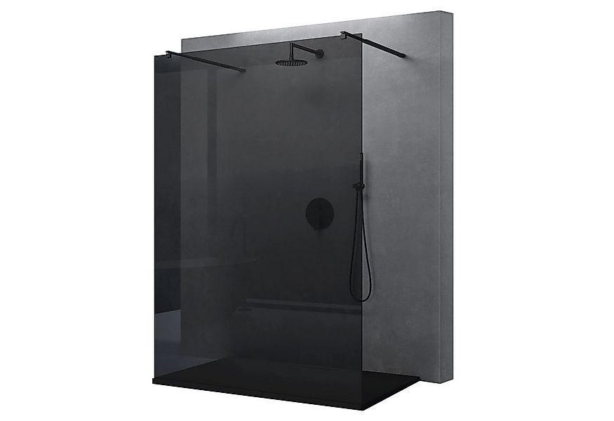 doporro Walk-in-Dusche Duschwand Duschabtrennung schwarz Profil 10mm ESG-Gl günstig online kaufen