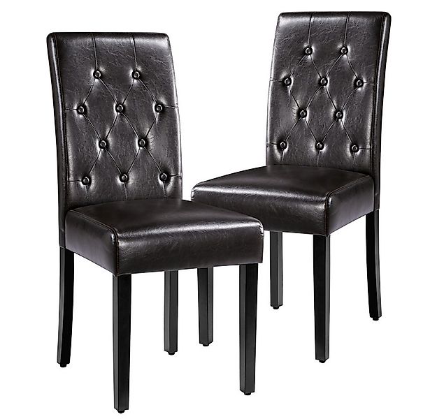 Yaheetech Esszimmerstuhl Küchenstuhl mit Hoher Rückenlehne & Massivholzbein günstig online kaufen