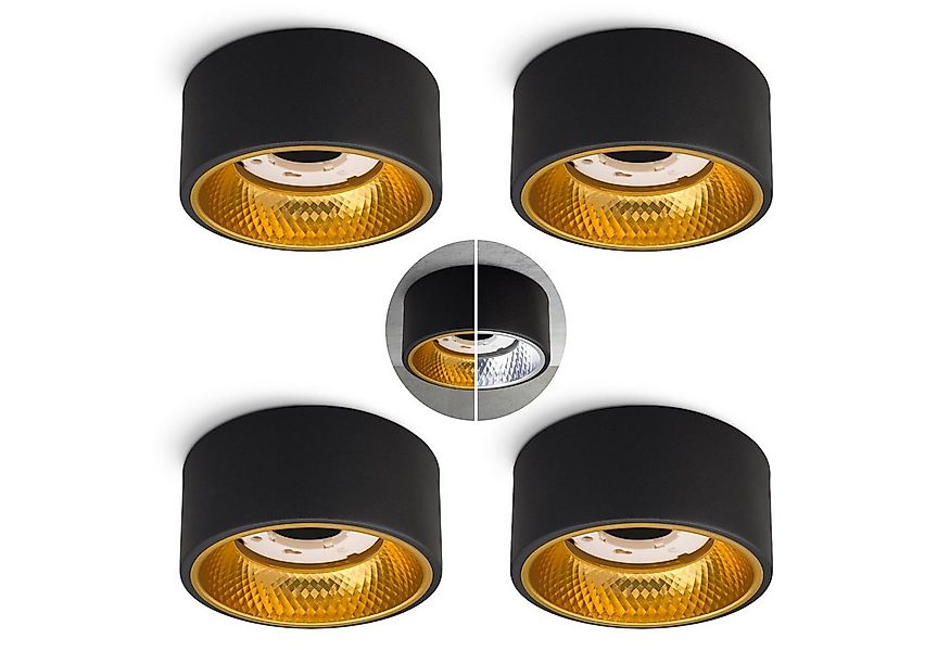 SSC-LUXon Aufbauleuchte OLINO Deckenlampe Spot Aufbauleuchte schwarz warmwe günstig online kaufen