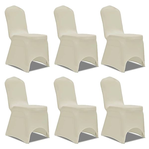 vidaXL Hussen-Set Stretch-Stuhlhussen 12 Stk. Creme günstig online kaufen