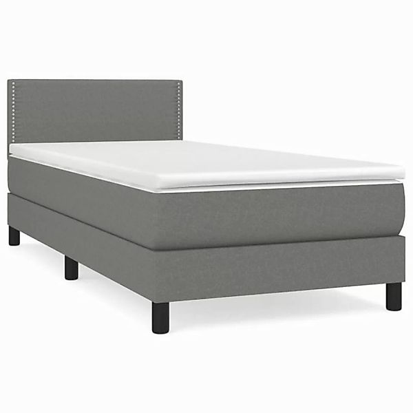 furnicato Bett Boxspringbett mit Matratze Dunkelgrau 100x200 cm Stoff (1-tl günstig online kaufen