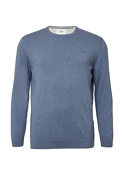 s.Oliver Longpullover Strickpullover Baumwollpullover mit Logo-Stickerei günstig online kaufen