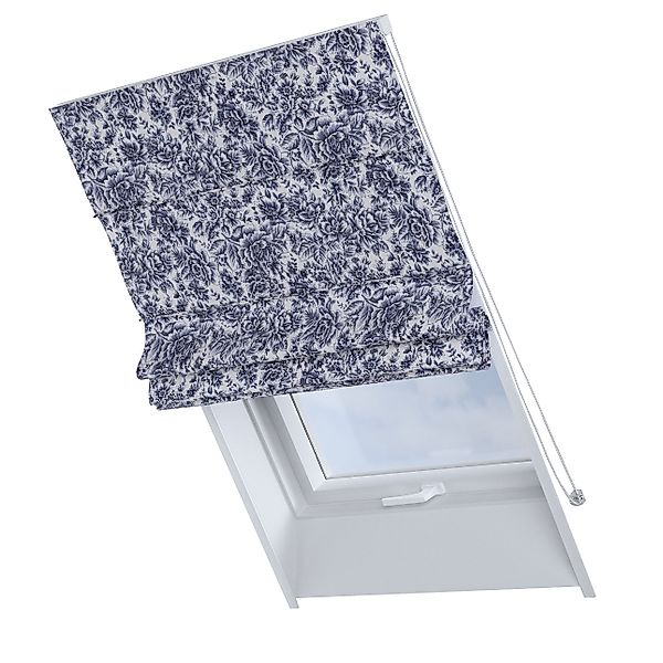 Dekoria Dachfenster-Raffrollo Rimini, weiß-blau, 50 x 60 cm günstig online kaufen