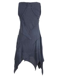 Vishes Zipfelkleid Armloses einfarbiges Patchwork Zipfelkleid günstig online kaufen