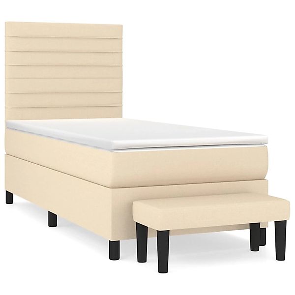 vidaXL Boxspringbett mit Matratze Creme 80x200 cm Stoff1392942 günstig online kaufen