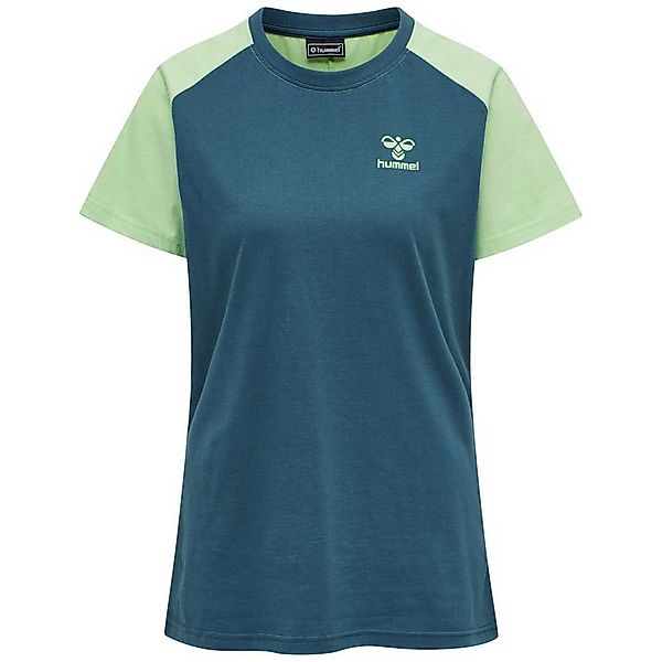 Hummel Action Cotton Kurzärmeliges T-shirt S Blue Coral / Green Ash günstig online kaufen