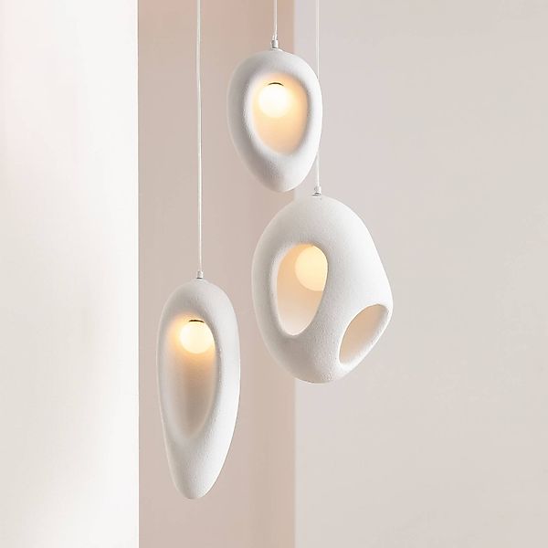 KARE Hängeleuchte Soul Dining, weiß, Gips, 53 cm, G9 günstig online kaufen