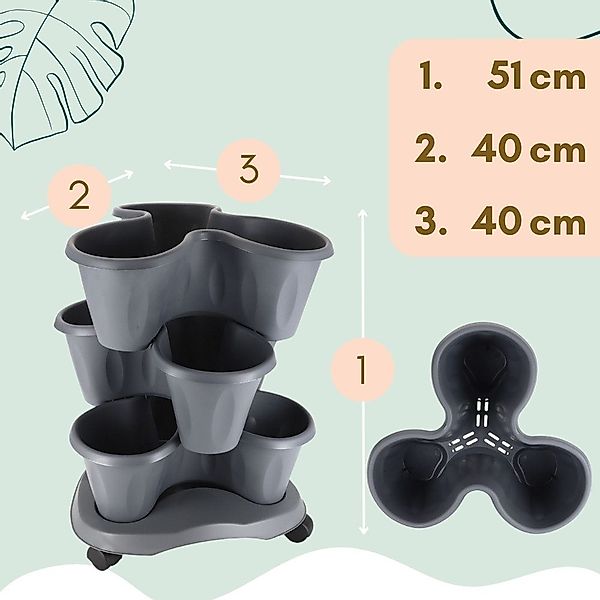 GarPet Blumentopf Pflanzturm Erdbeerturm Pflanzkübel Rollen günstig online kaufen
