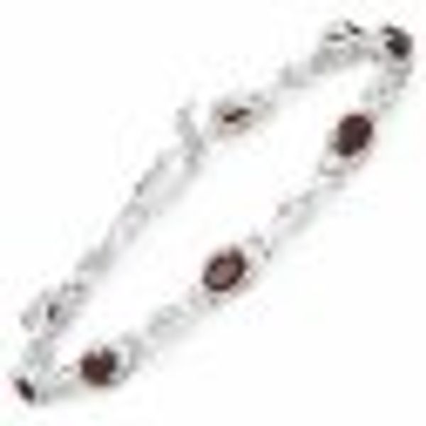 Armband 925-Sterling Silber rhodiniert Glänzend Granat bordeaux günstig online kaufen