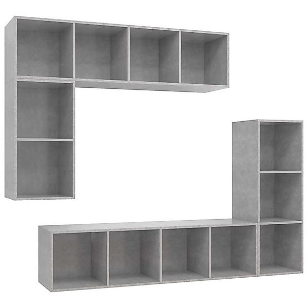 vidaXL TV-Schrank 4-tlg. TV-Schrank-Set Betongrau Holzwerkstoff (1-St) günstig online kaufen