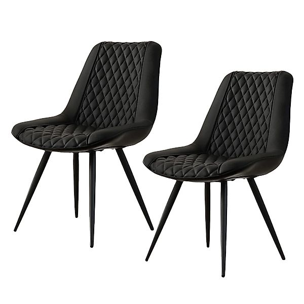 HTI-Living 4-Fußstuhl Stuhl Astrid Kunstleder Schwarz günstig online kaufen