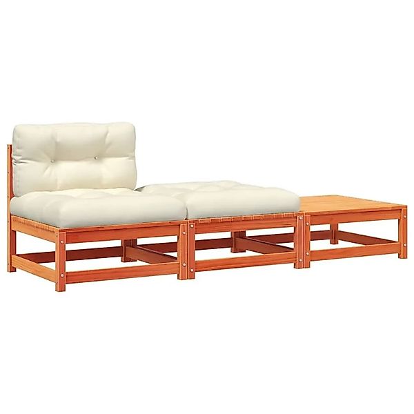 vidaXL Gartensofa ohne Armlehnen mit Kissen und Hockern 838146 günstig online kaufen