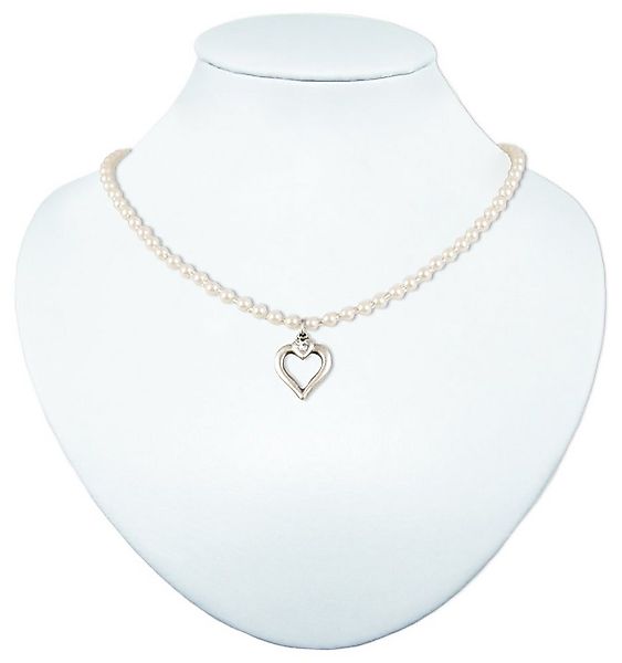 LUISIA® Perlenkette Halskette Eva mit Herzanhänger (1-tlg., inkl. Schmuckbo günstig online kaufen