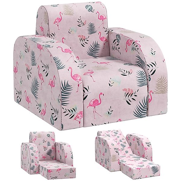 AIYAPLAY Kindersessel mit Liegefunktion, Flamingo-Muster (Kinderstuhl, günstig online kaufen