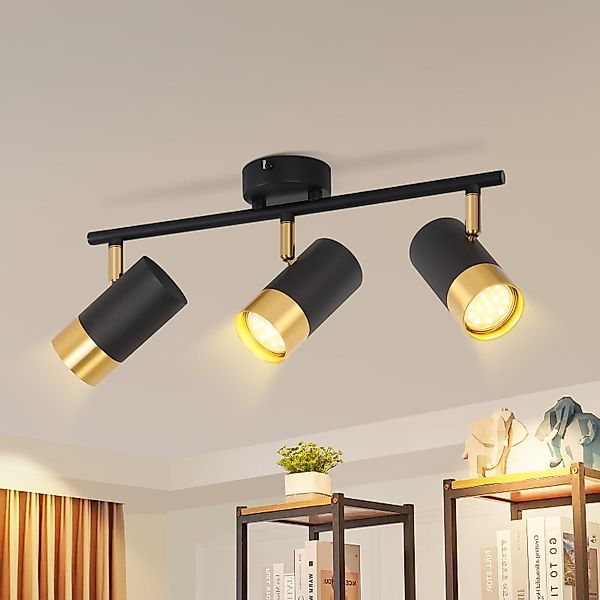 ZMH Deckenstrahler 2/3/4 Flammig-GU10 Schwarz-Gold Modern günstig online kaufen