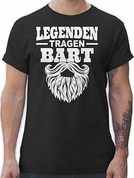 Shirtracer T-Shirt Legenden tragen Bart weiß Sprüche Statement mit Spruch günstig online kaufen