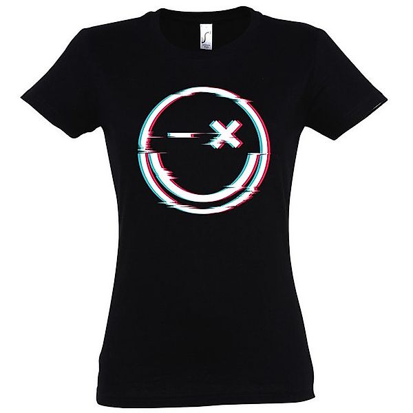 Youth Designz Print-Shirt Smile Glitch Damen günstig online kaufen
