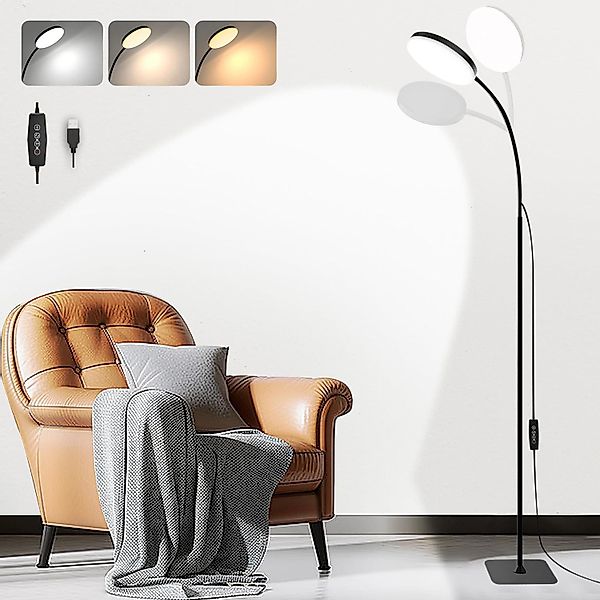 LMaxhome Stehlampe Dimmbar Leselampe 360° Schwanenhals günstig online kaufen