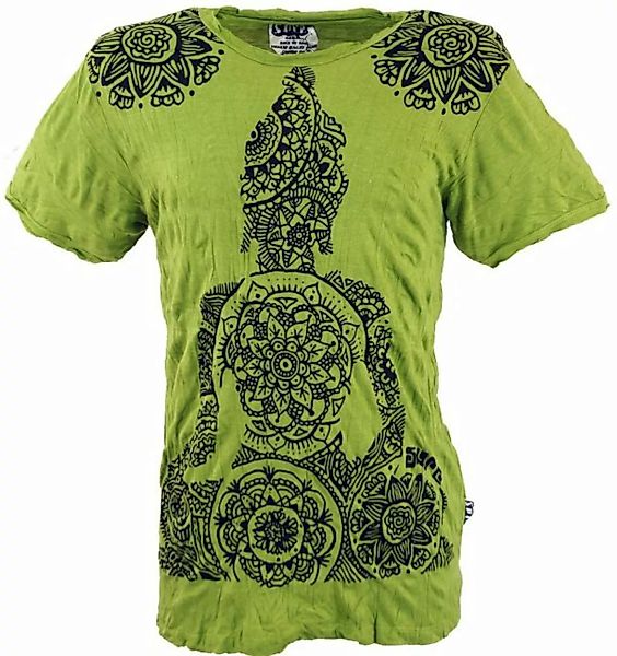 Guru-Shop T-Shirt Sure Herren T-Shirt Mandala Buddha - lemon Goa Style, Fes günstig online kaufen
