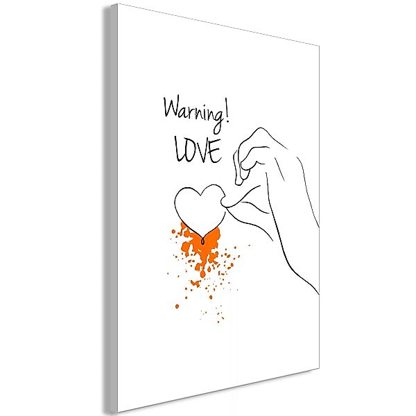 Wandbild - Warning! Love (1 Part) Vertical günstig online kaufen