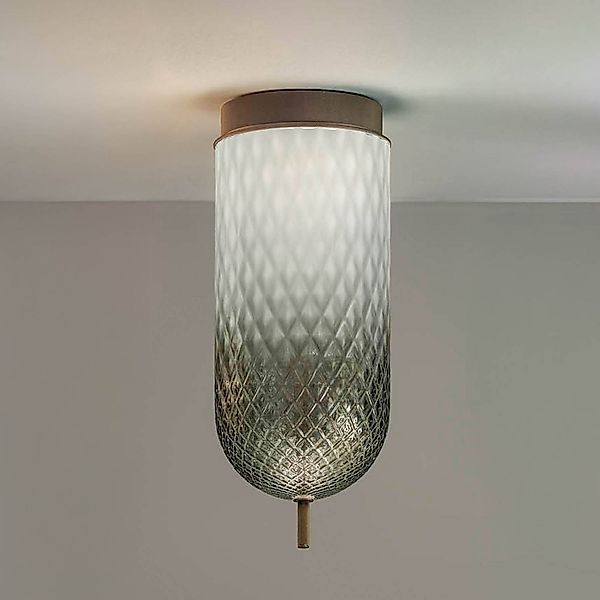OLEV LED-Deckenlampe Curuba, braun, Glas, Höhe 40 cm 2.700 K günstig online kaufen