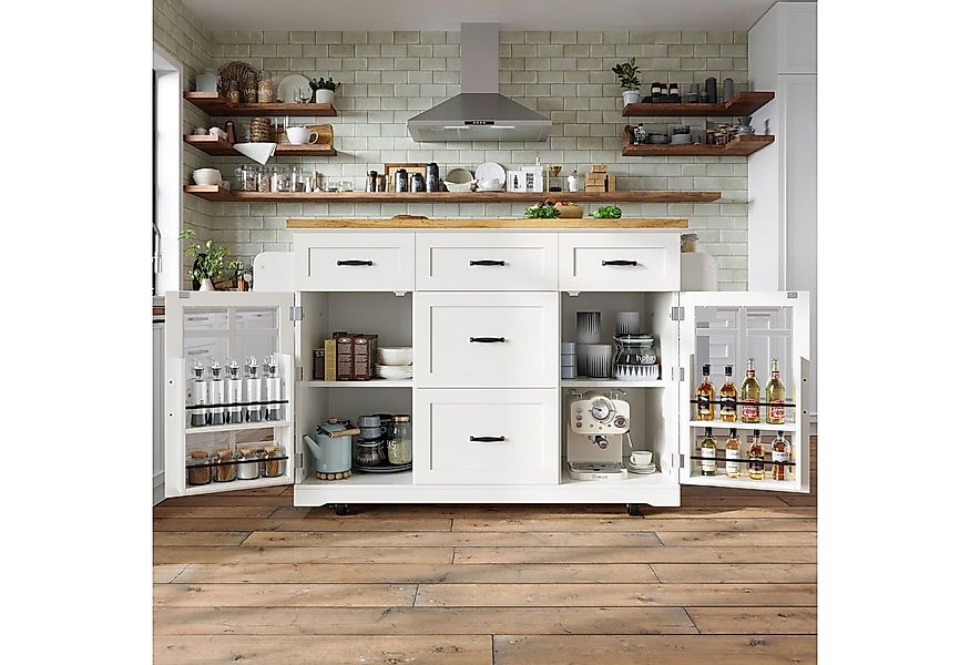 REDOM Küchenwagen Kücheninsel mit erweiterbarer Arbeitsplatte, (Gesamtmaße günstig online kaufen