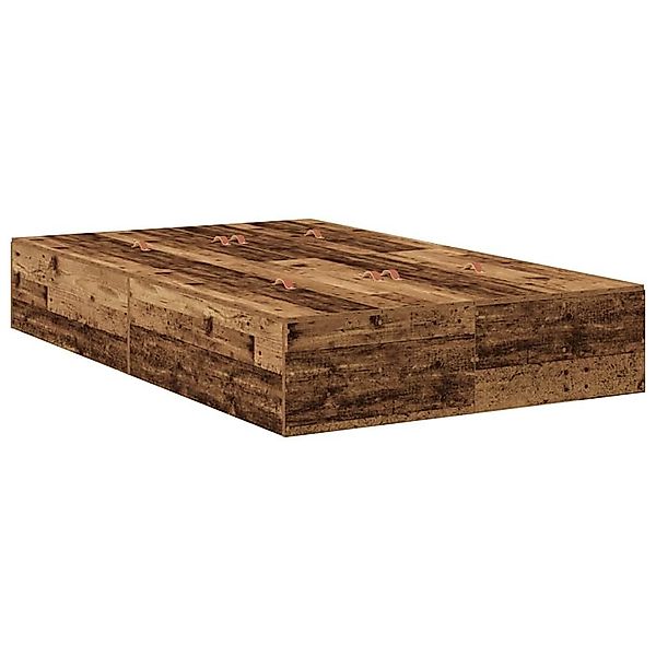vidaXL Bett Aufbewahrungsbettgestell Altholz 120 x günstig online kaufen
