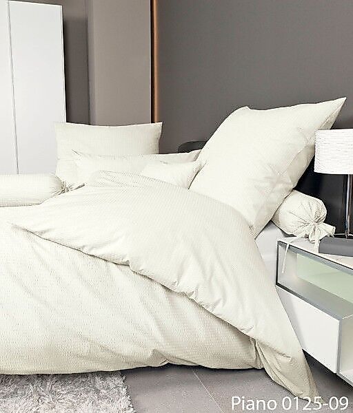 Janine Janine Mako-Soft-Seersucker Bettwäsche PIANO 0125 ecru Größe:  200x2 günstig online kaufen