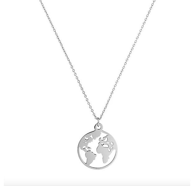 Kim Johanson Kette mit Anhänger Weltkarte, aus Edelstahl günstig online kaufen