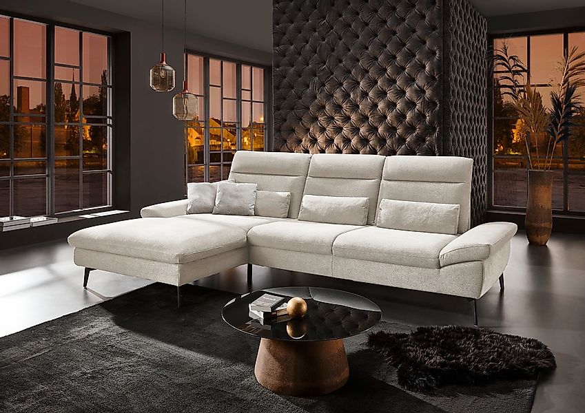 HUKLA Ecksofa »HU-HP22156 L-Form«, inkl. Kopfpolsterverstellung, optional m günstig online kaufen
