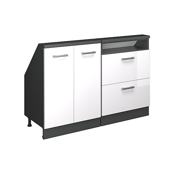 Vicco Unterschrank R-Line, Weiß Hochglanz/Anthrazit, 120 günstig online kaufen