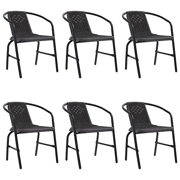 vidaXL Gartenstühle 6 Stk Rattan-Optik Kunststoff und Stahl 110 kg 3107704 günstig online kaufen