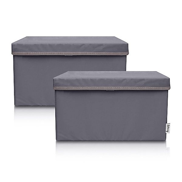 Lifeney Faltbox Aufbewahrungsbox, Dunkelgrau, groß, 2er günstig online kaufen