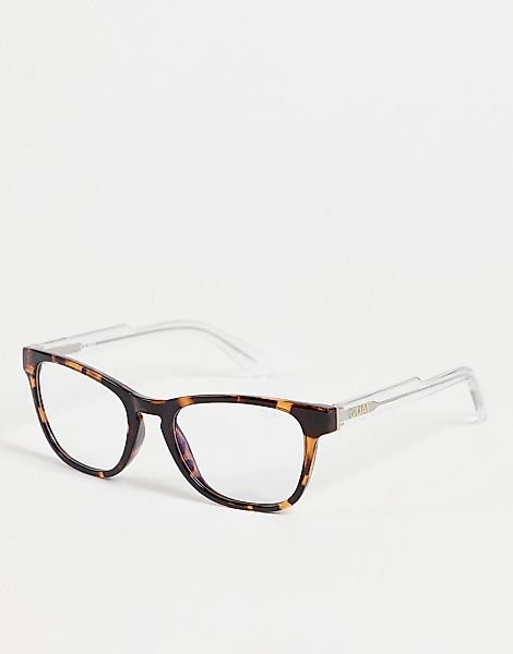 Quay – Brille in Schildpattoptik mit Blaulicht-Gläsern-Braun günstig online kaufen