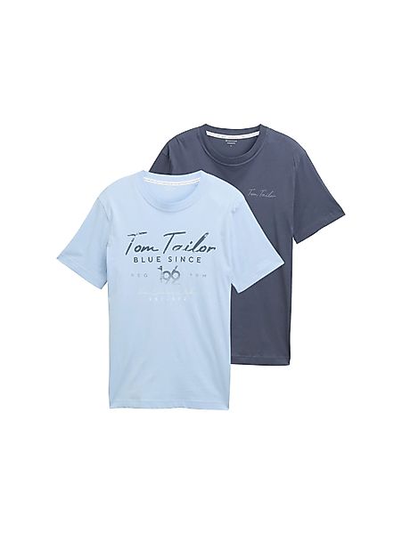 TOM TAILOR Print-Shirt (2-tlg) mit Logo-Print günstig online kaufen