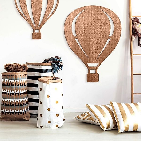K&L Wall Art Holzbild Heißluftballon Poster günstig online kaufen